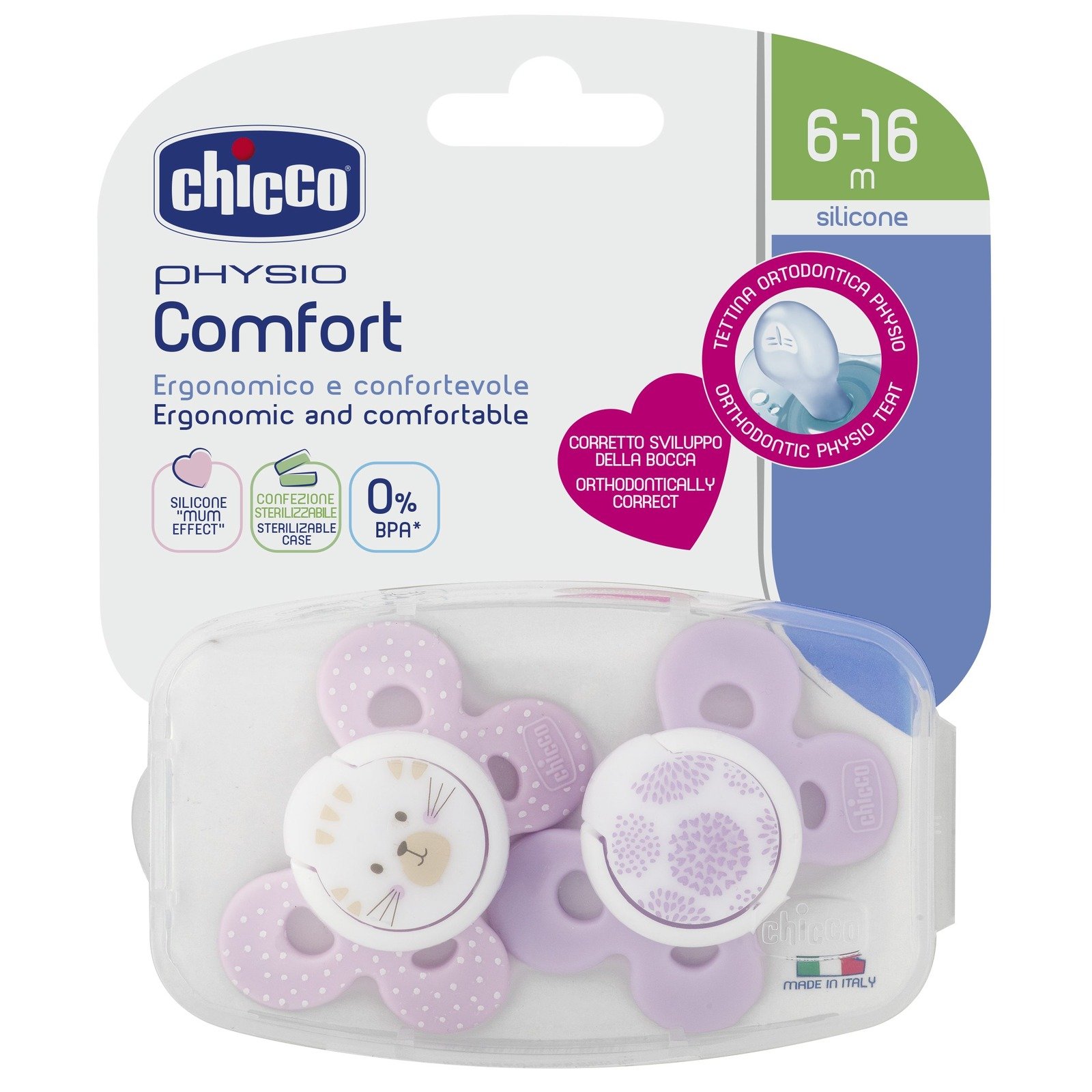 Chicco Physio Comfort Chupeta Sil Rosa 6-16M 2un