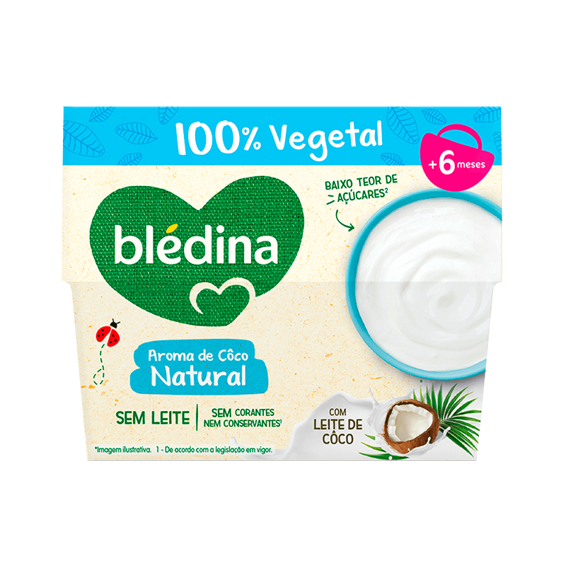 Bledina Tacinhas 100% Vegetal Coco 6M+ 95g 4un