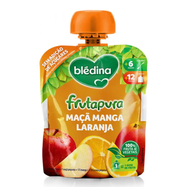 Bledina Frutapura Maçã Manga Laranja 90g