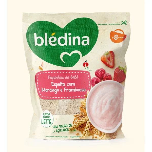 Bledina Papinhas Bebé Espelta Morango Framboesa 8M+ 200g
