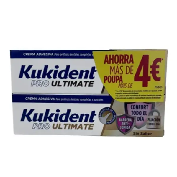 Kukident Pro Ultimate Plus Creme Adesão s/Sabor 40g 2un-Promo