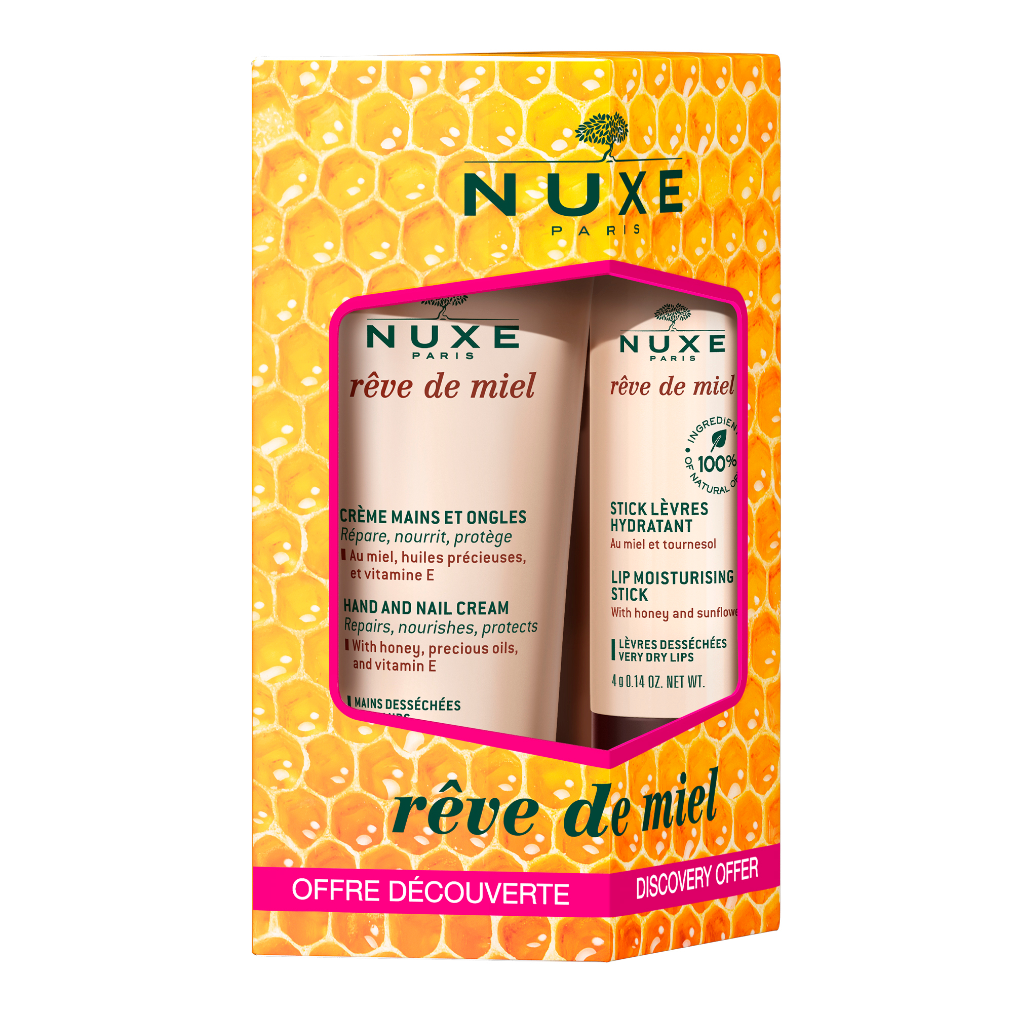 Nuxe Reve de Miel Creme Maos 30ml + Stick Lab 4g