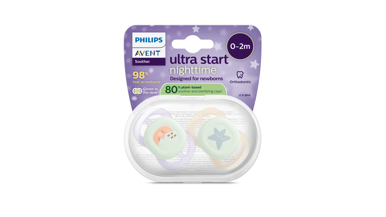 Philips Avent Ultra Start Chupeta Nighttime Menina 0-2M 2un