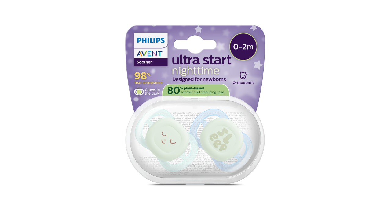 Philips Avent Ultra Start Chupeta Nighttime Menino 0-2M 2un
