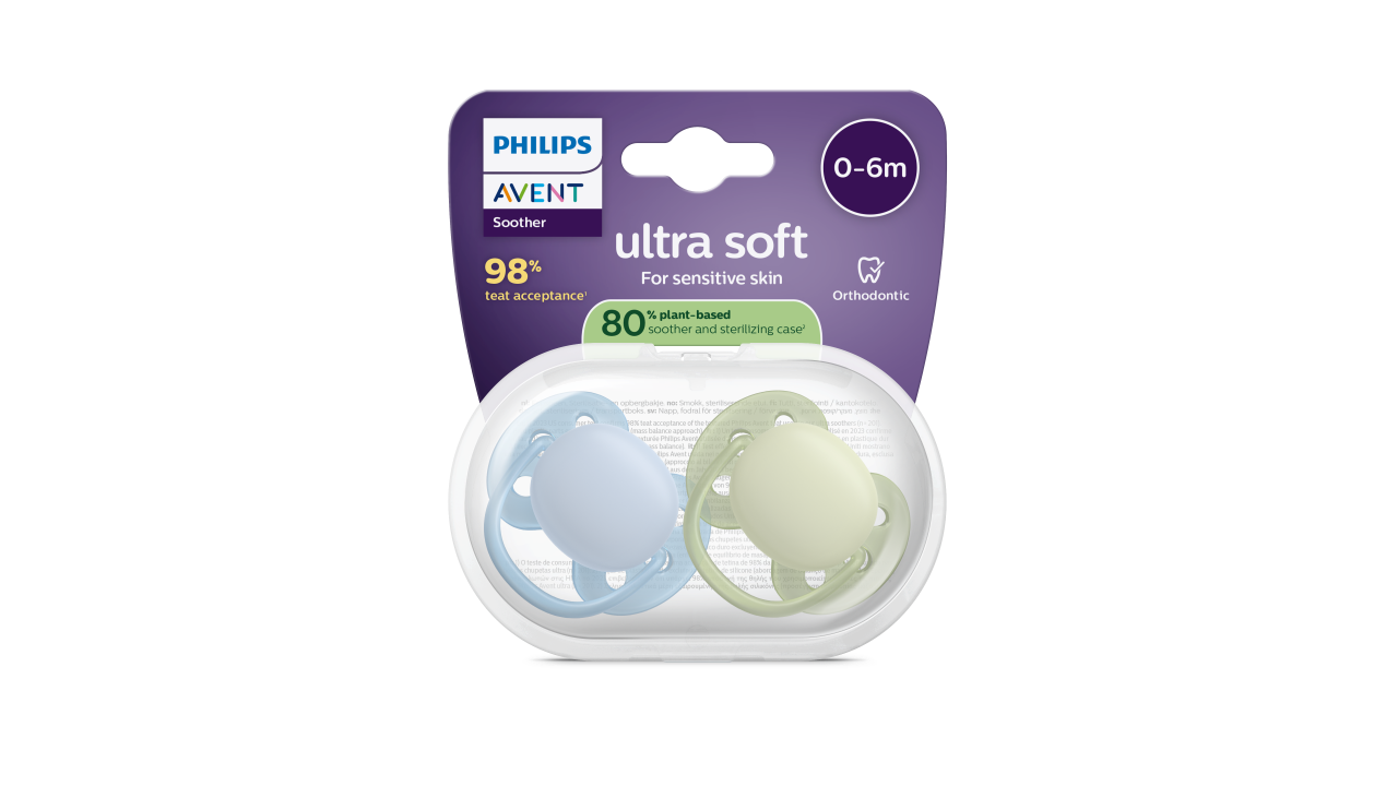 Philips Avent Ultra Soft Schnuller Junge Blau/Grün 0-6M 2 Stück
