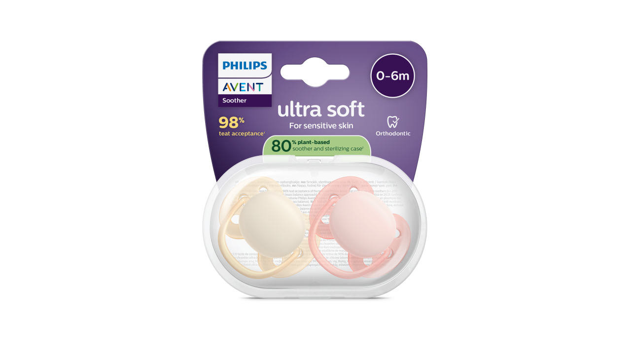 Philips Avent Ultra Soft Chupeta Lisa Menina Rosa/Bege 0-6M 2un