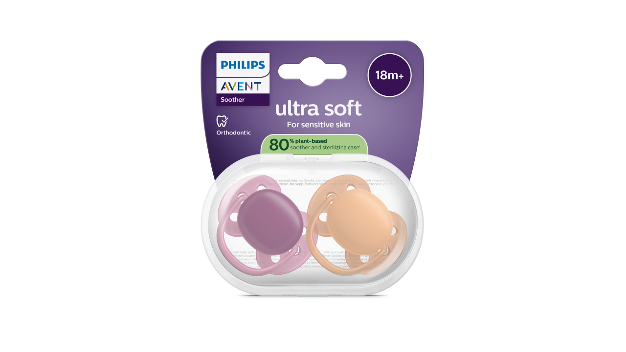 Philips Avent Ultra Soft Chupeta Lisa Menina Laranja/Rosa 18M+ 2un