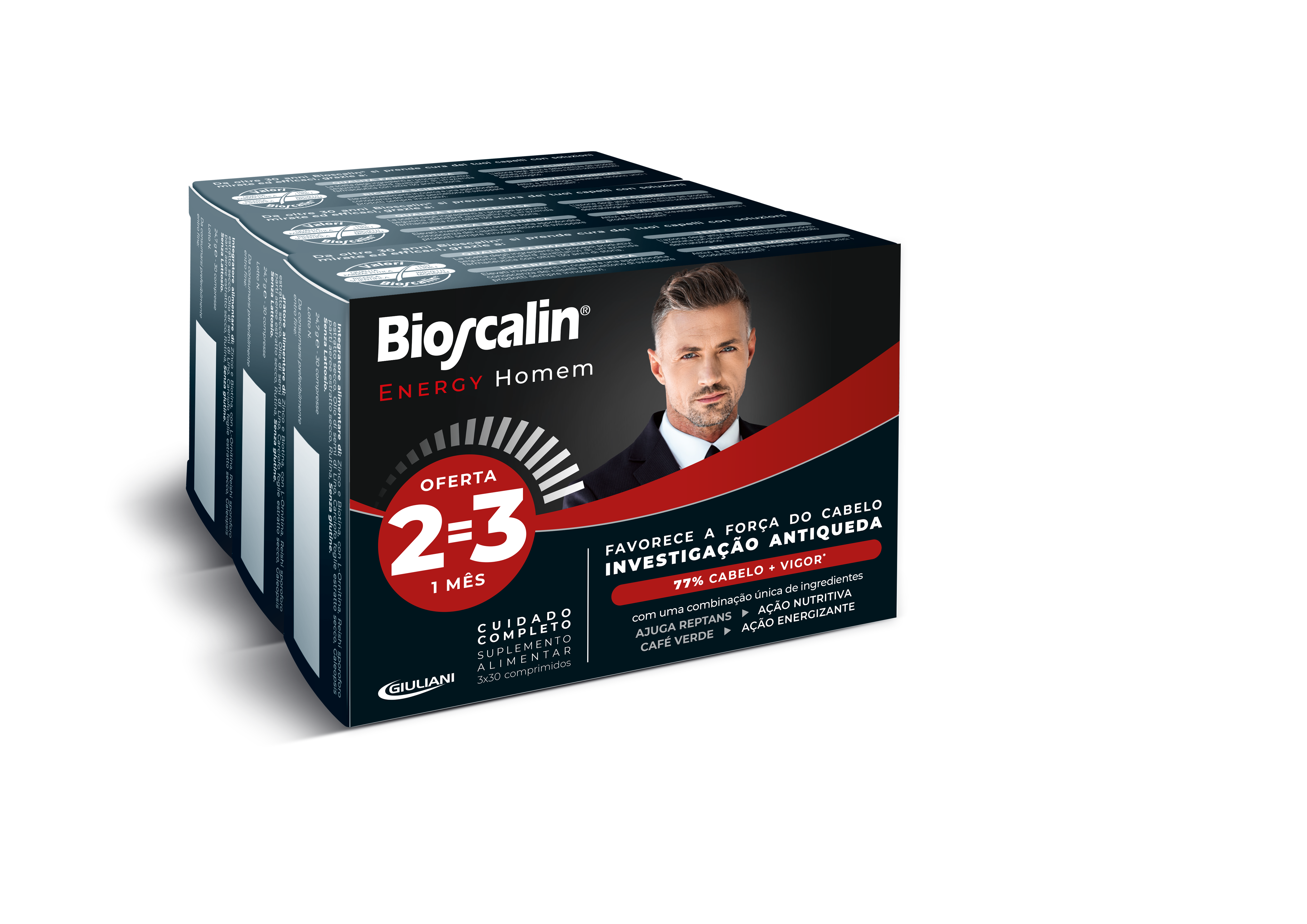 Bioscalin Energy Homem Antiqueda 30 comp Pack 2=3