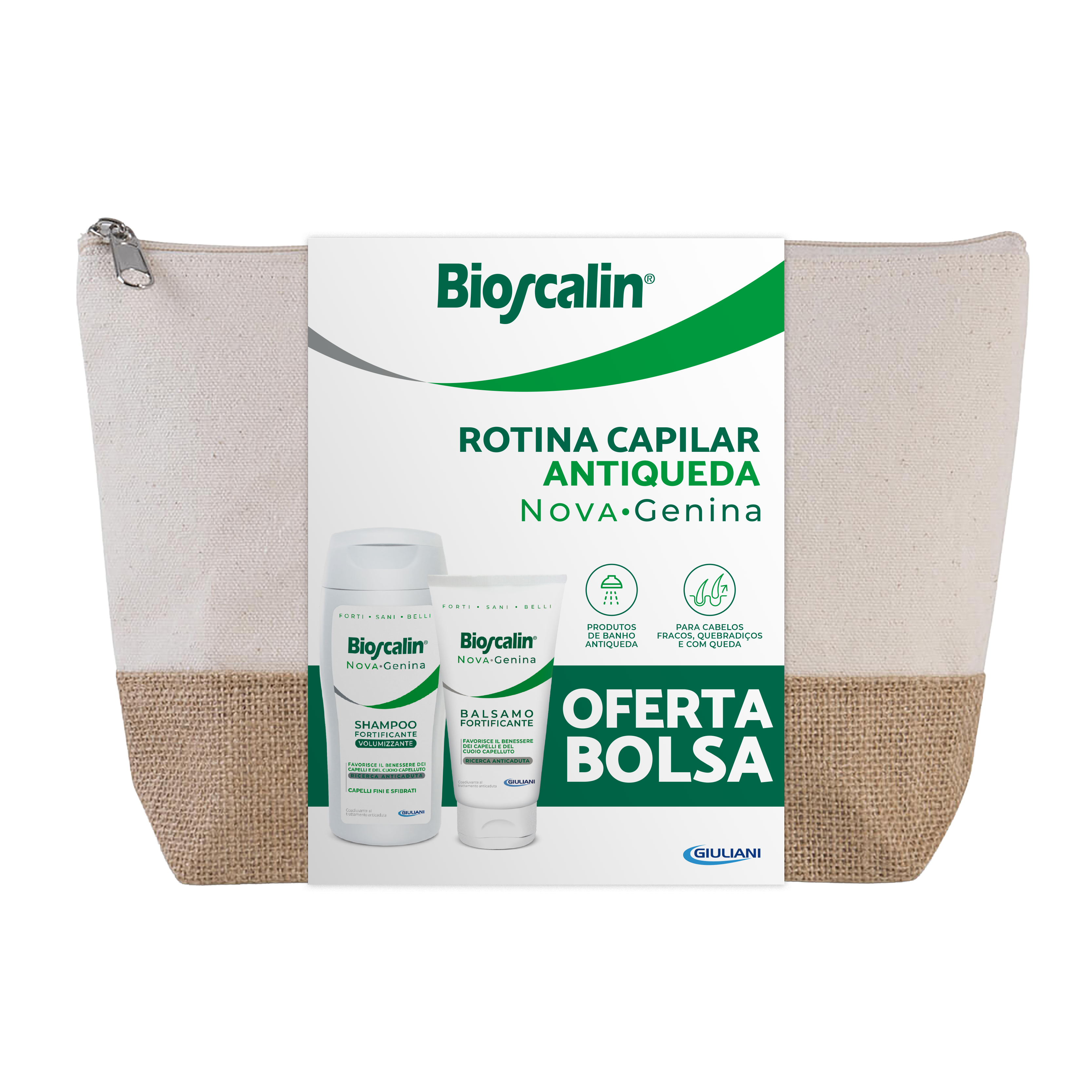 Bioscalin Nova Genina Champô  Fortificante Volumizante 200ml + Condicionador 150ml