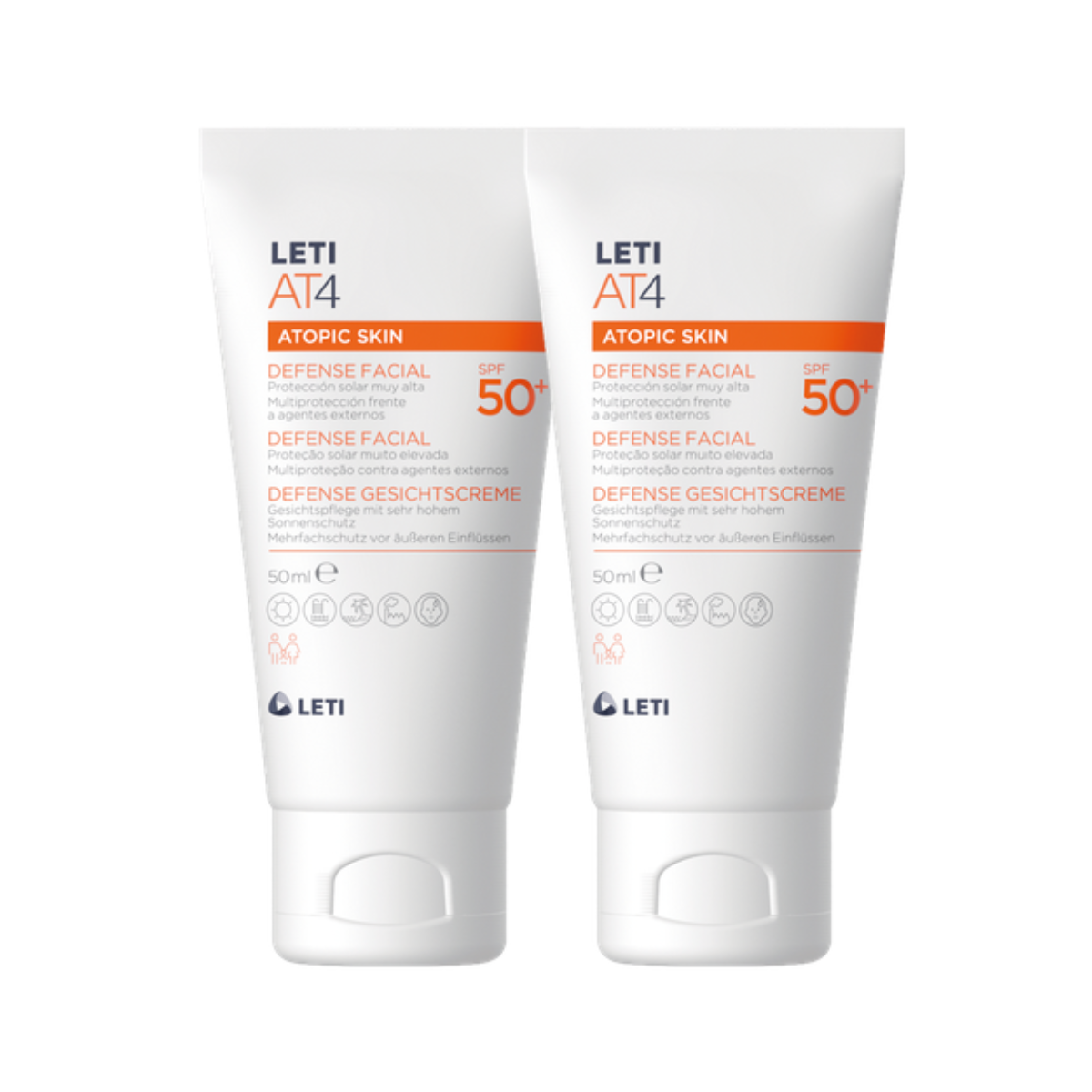 Leti AT4 Atopic Skin Facial Defense FPS50+ 2un -Promo