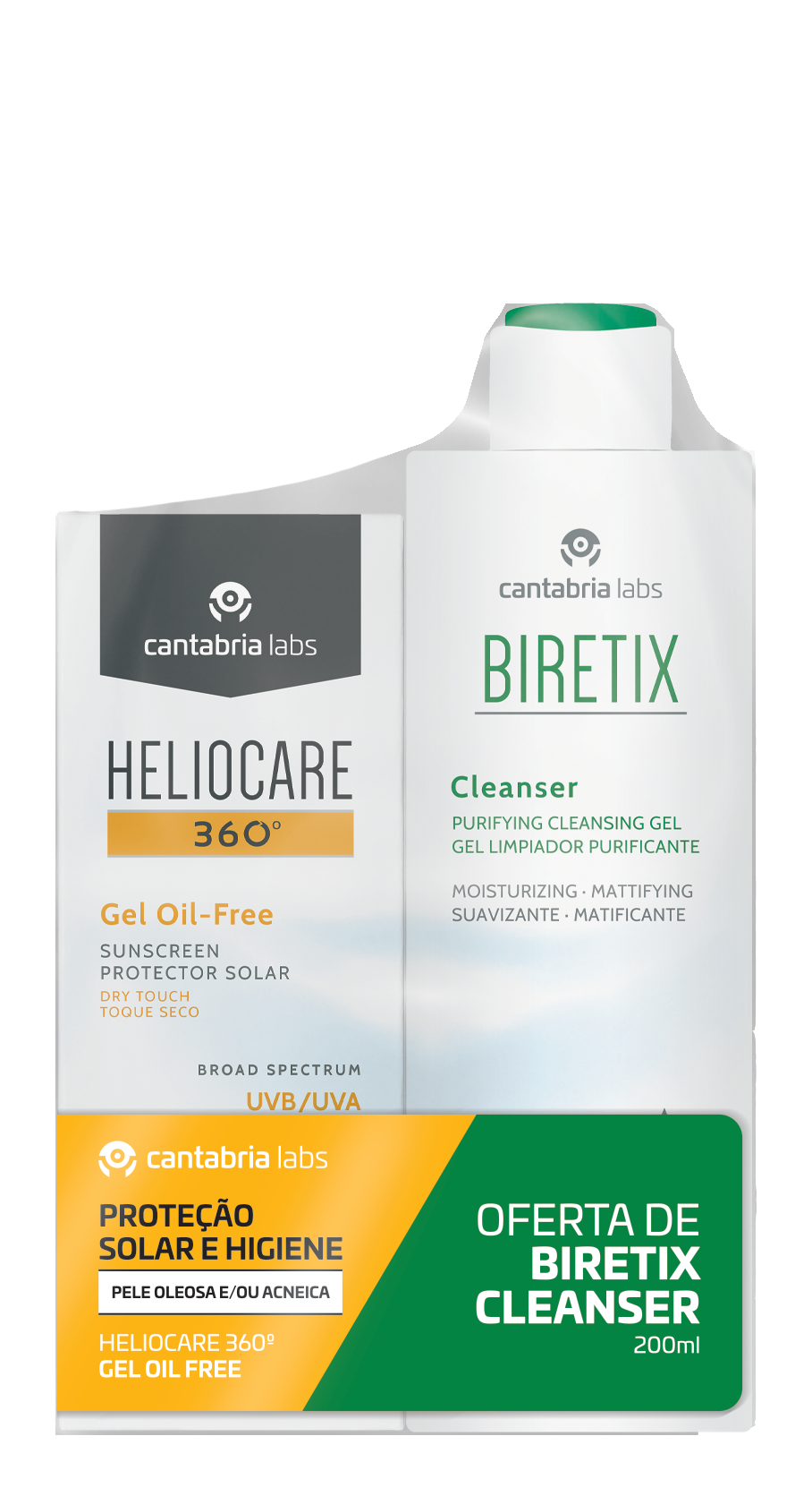 Heliocare 360 Gel Oil Free SPF50+50ml + BIRETIX Cleanser 200 ml