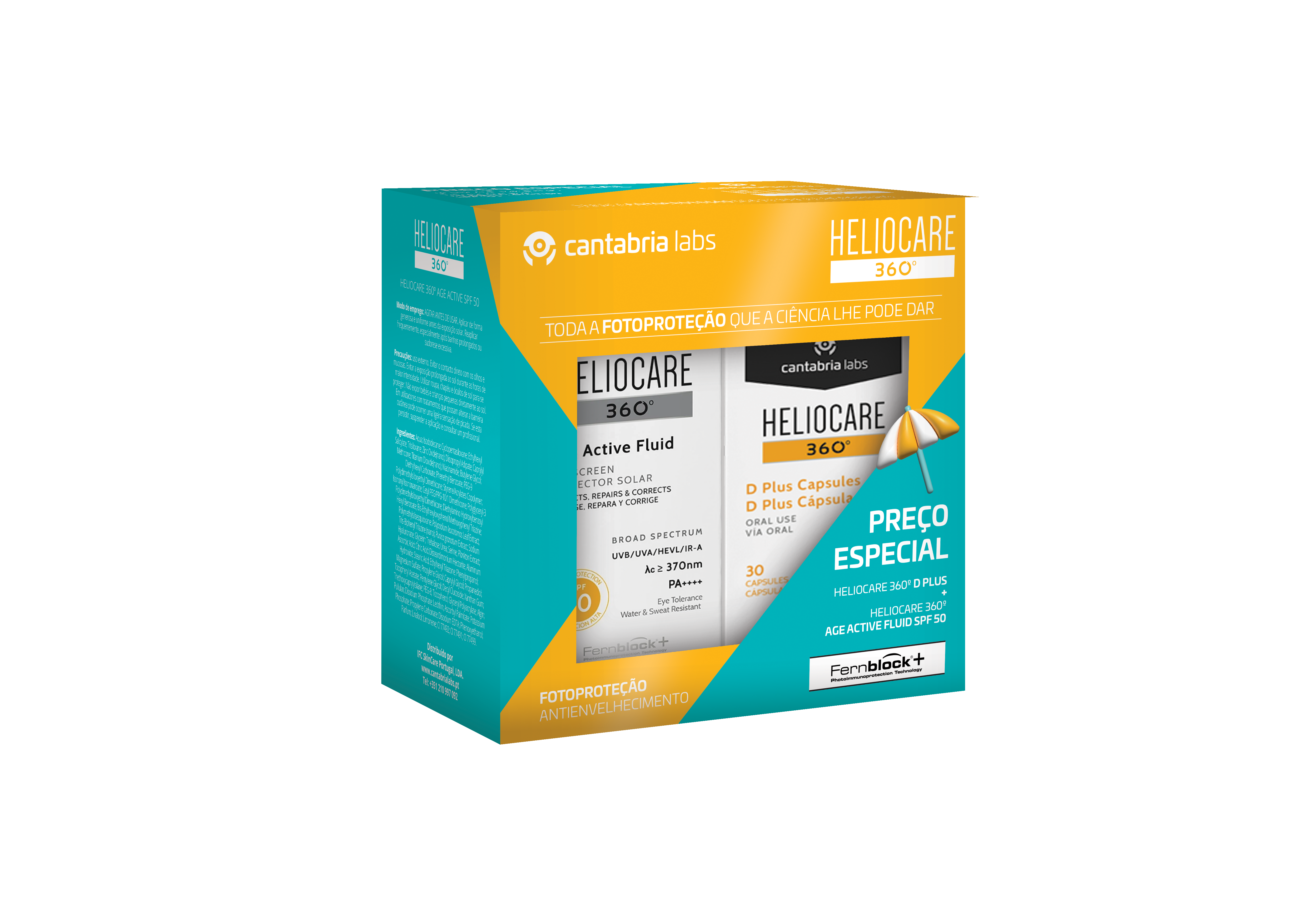 Heliocare 360 Age Active Fluido 50ml + D Plus 30 cápsulas - Pack