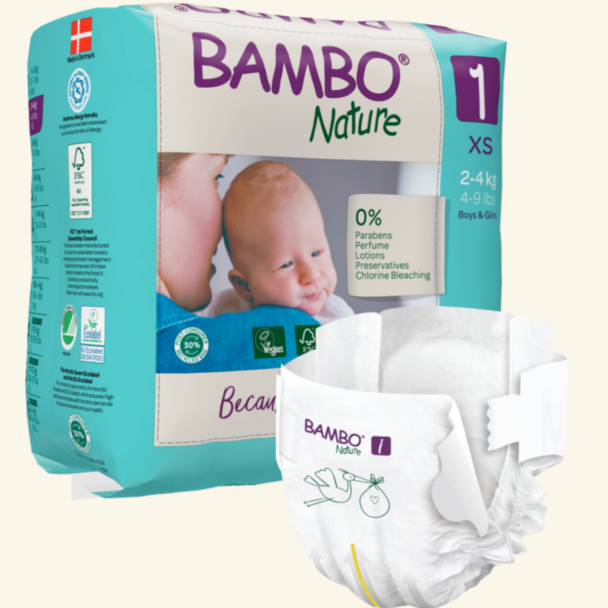 Bambo Nature Fraldas de Bebé Ecológicas T1 2-4 kg 22un