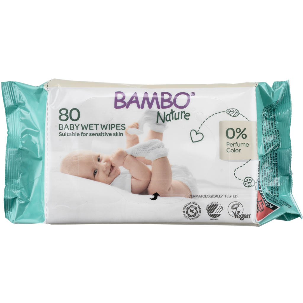 Bambo Nature Toalhitas sem Perfume para Bebé 80un
