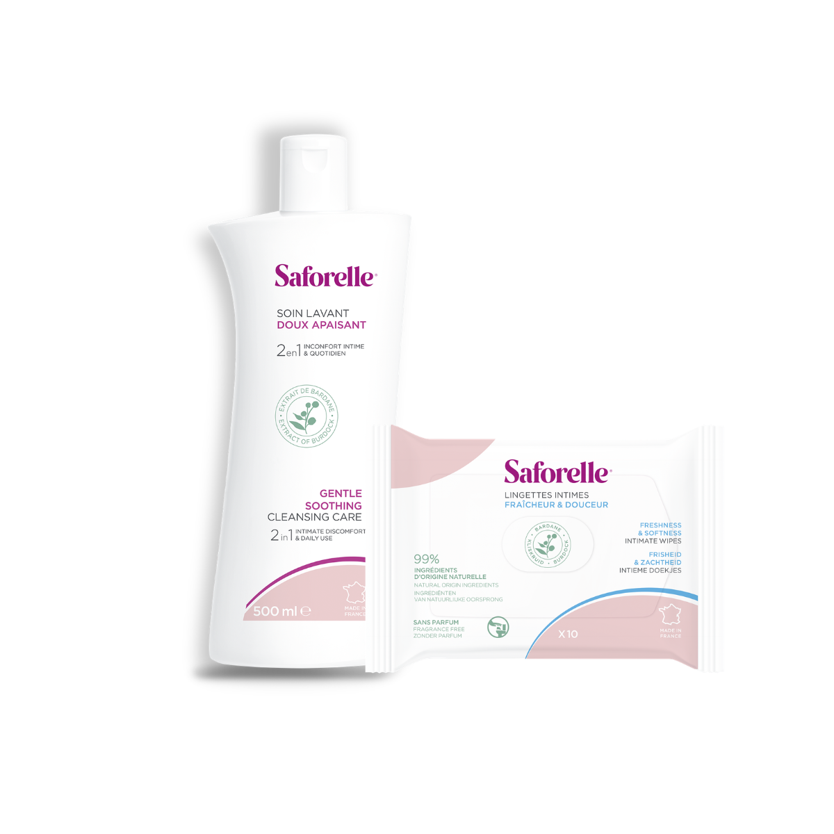 Saforelle Solução Lavante 500ml + Oferta Toalhitas Intimas 2un