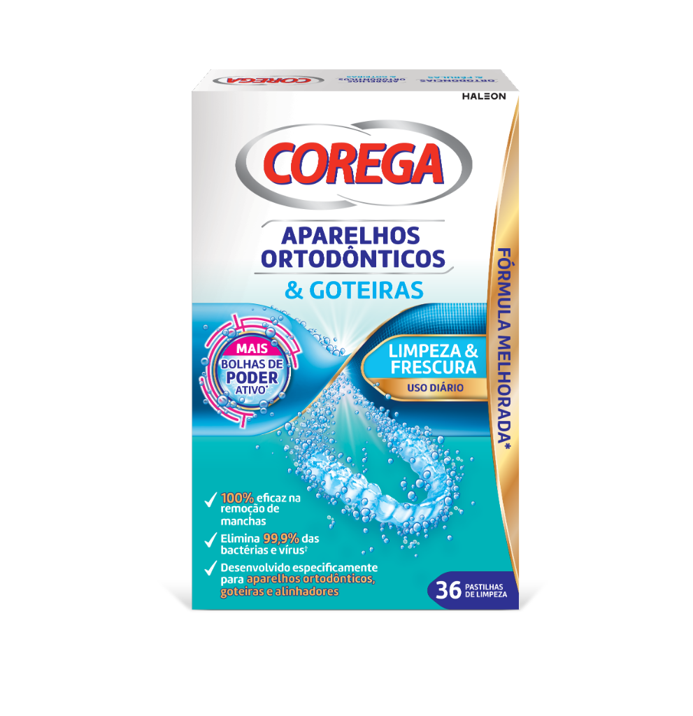 Reinigungstabletten Corega Orthodontische für Zahnspangen (36 Stück)
