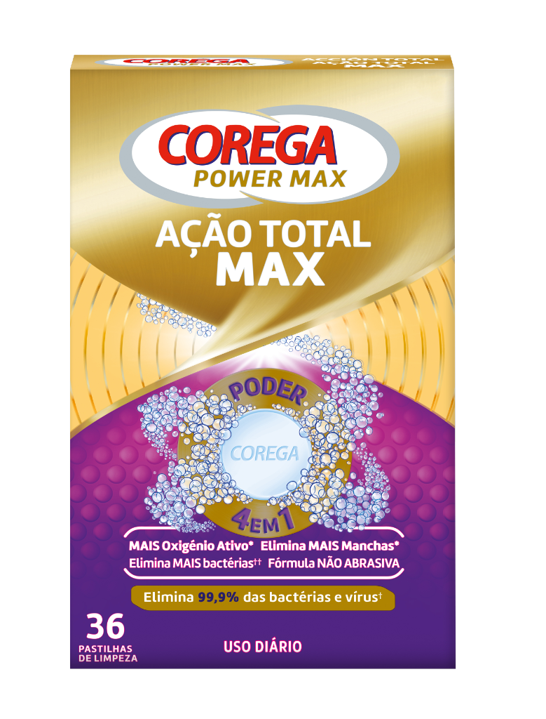 Corega Ação Total Max Pastilhas de Limpeza 36un