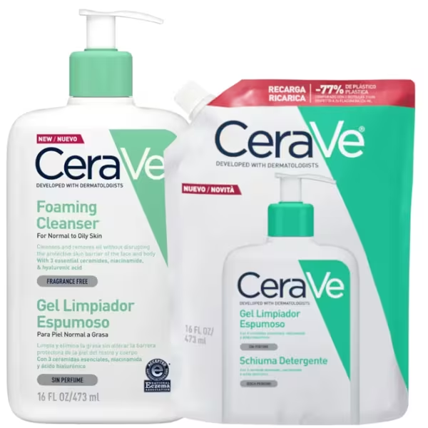 CeraVe Gel Espuma Limpeza 473ml + Recarga
