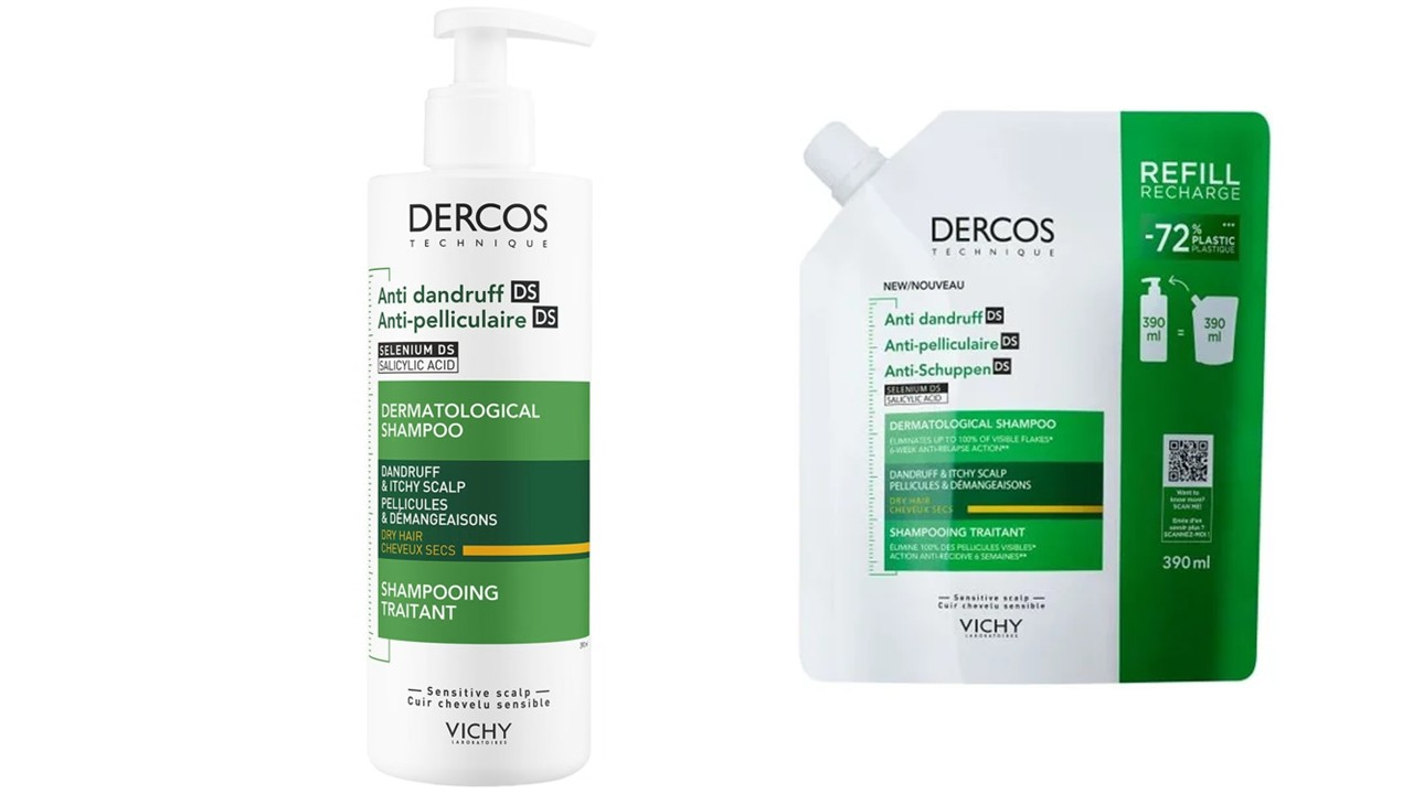 Vichy Dercos Champô Anticaspa DS Cabelo Seco 390ml + Recarga 390ml