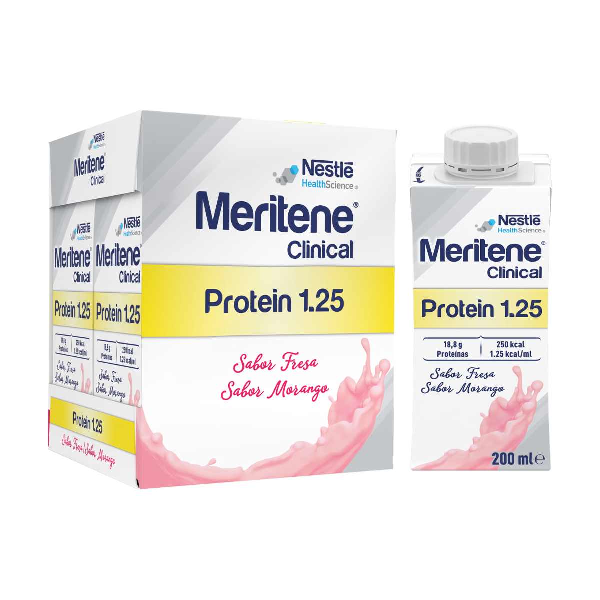 Meritene Clinical Protein 1.25 Morango 200ml 4un