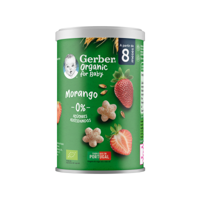 Gerber Organic Nutripuffs Morango 8M+ 35g								
