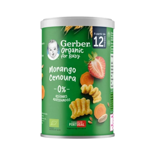 Gerber Organic Snacks Morango/Cenoura 12M+35g