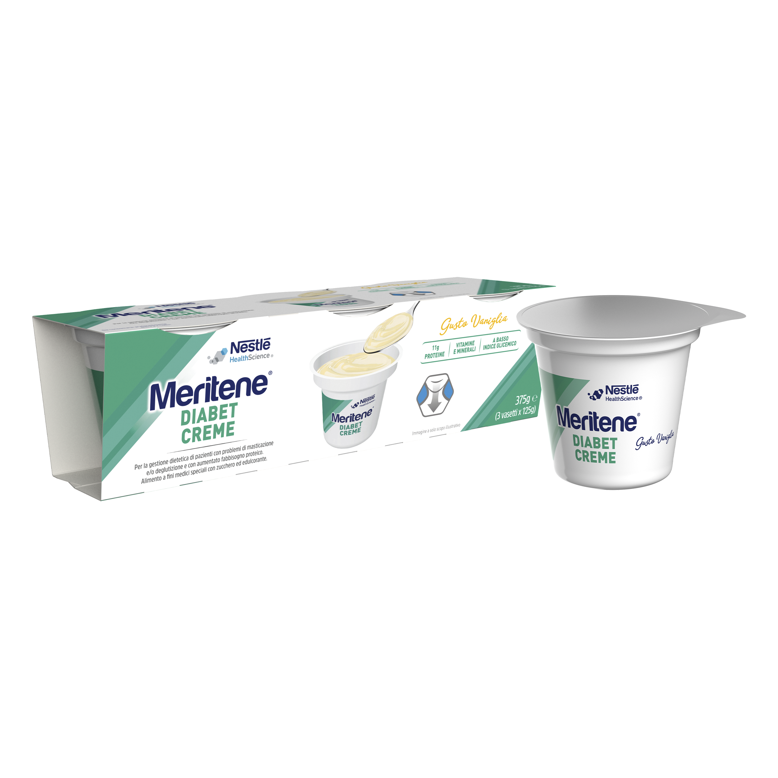 Meritene Diabet Cr Vainilla 125g 3un
