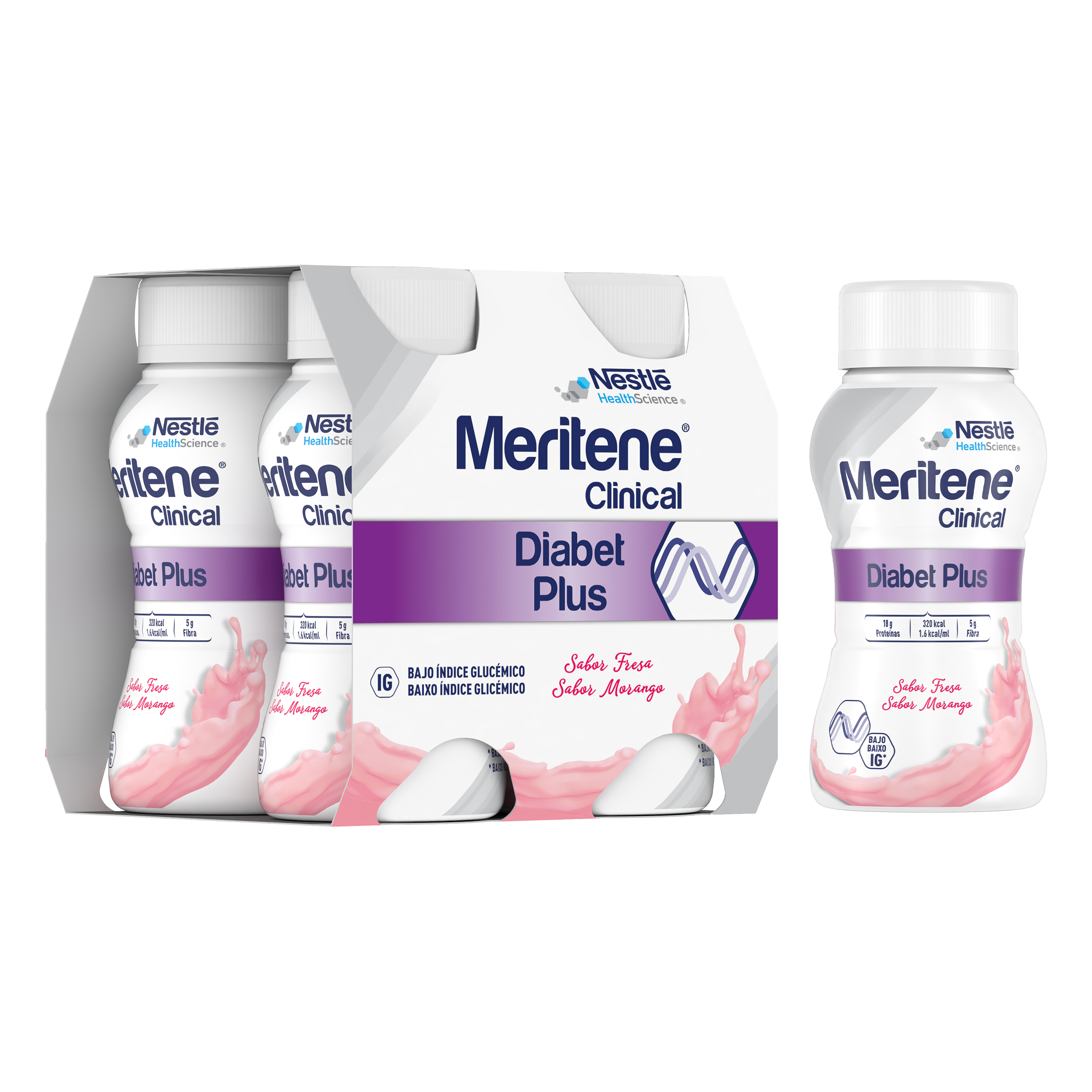 Meritene Clinical Diabet Plus + Morango 4x200ml