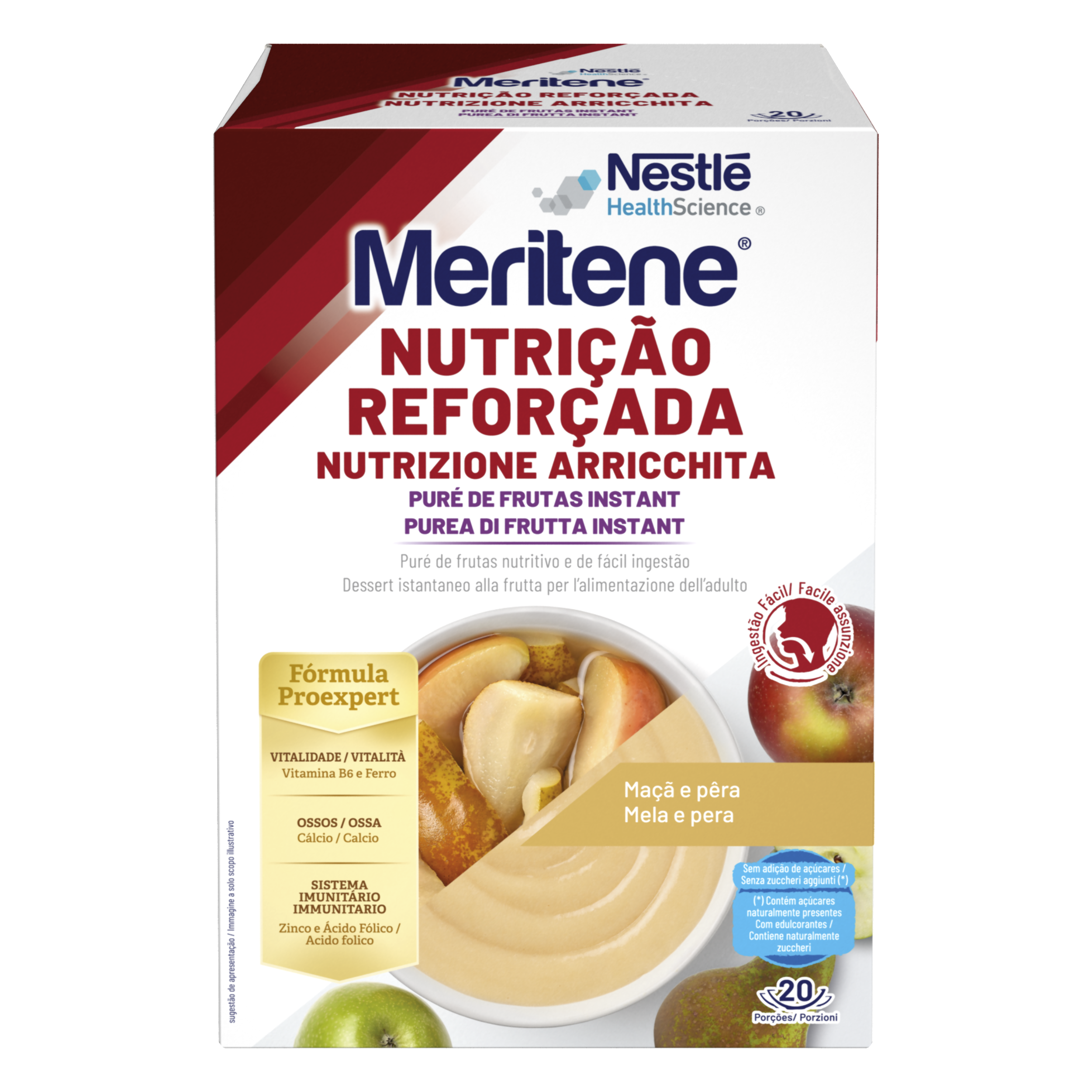 Meritene Nutrição Reforçada Puré de Fruta Maçã e Pêra 2saq x 350g