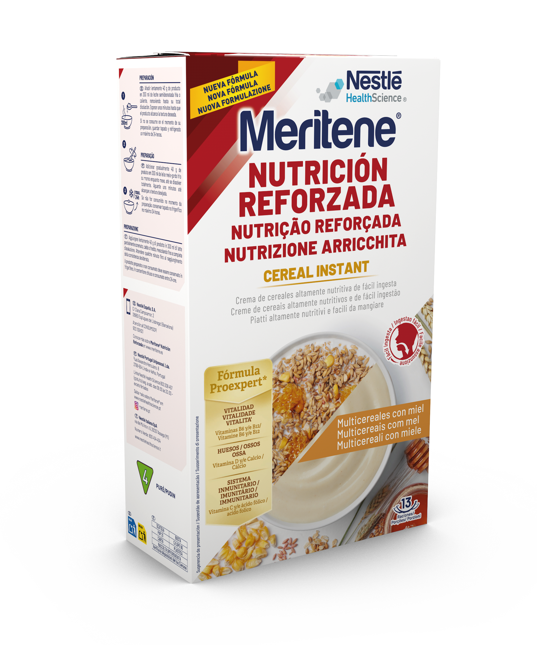 Meritene Cereal Instant Cereais Mel 520g
