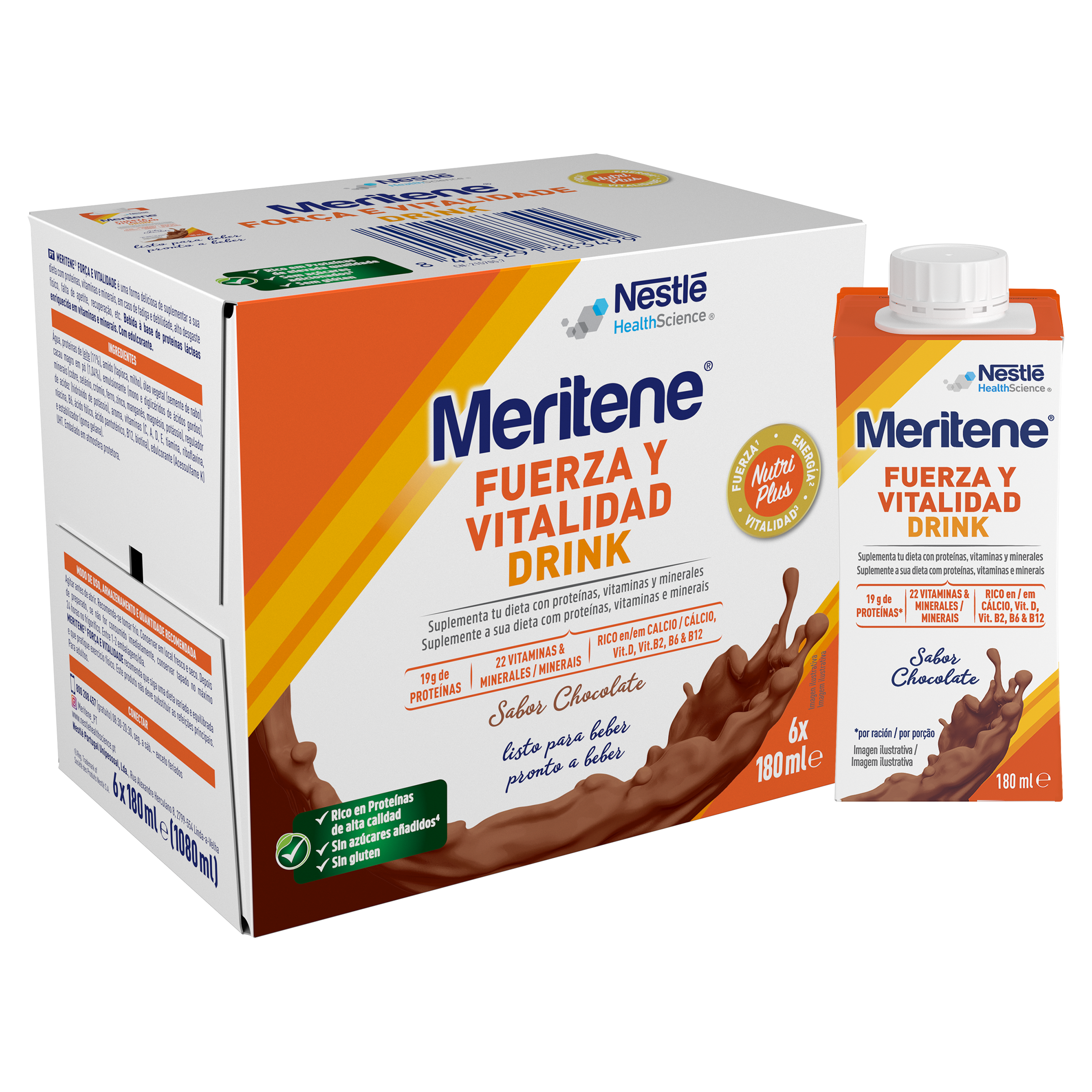 Meritene Força & Vitalidade Drink Chocolate 6x180ml