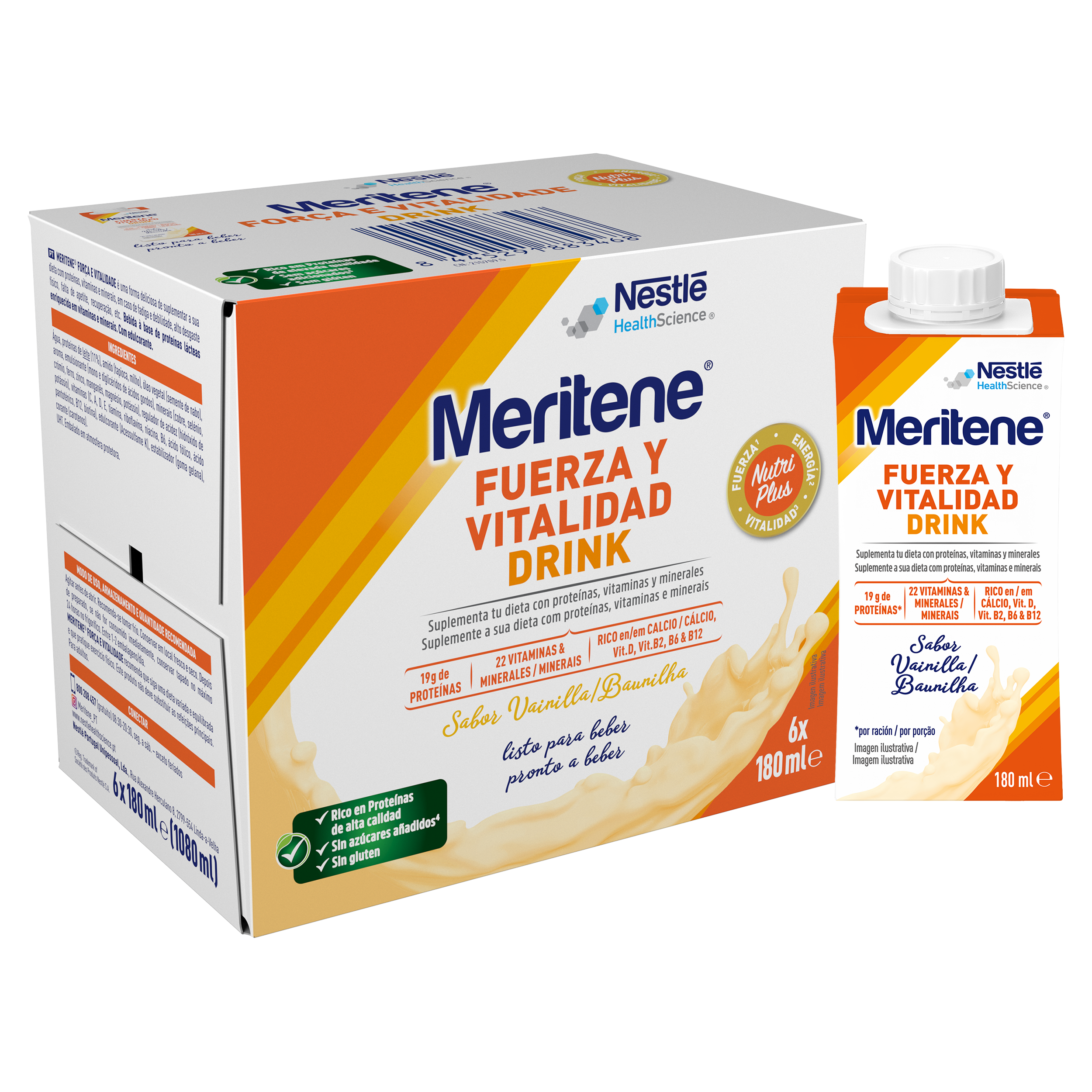 Meritene Força & Vitalidade Drink Baunilha 6x180ml