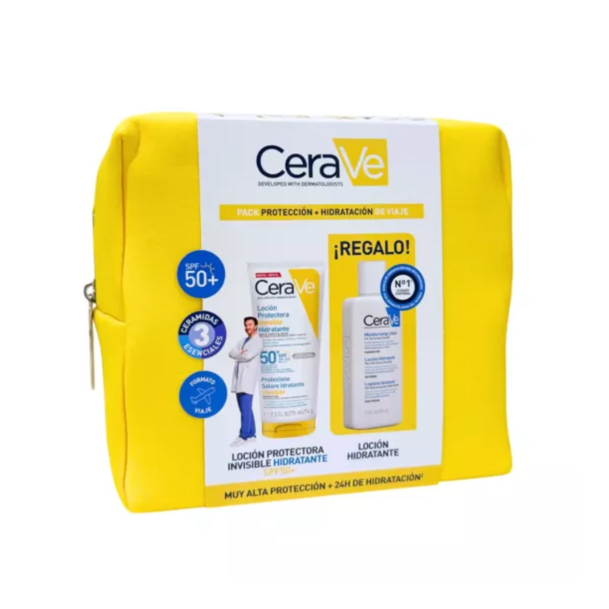 Cerave Necessaire Loção SPF50+ 75ml + Loção Hidratante 88ml