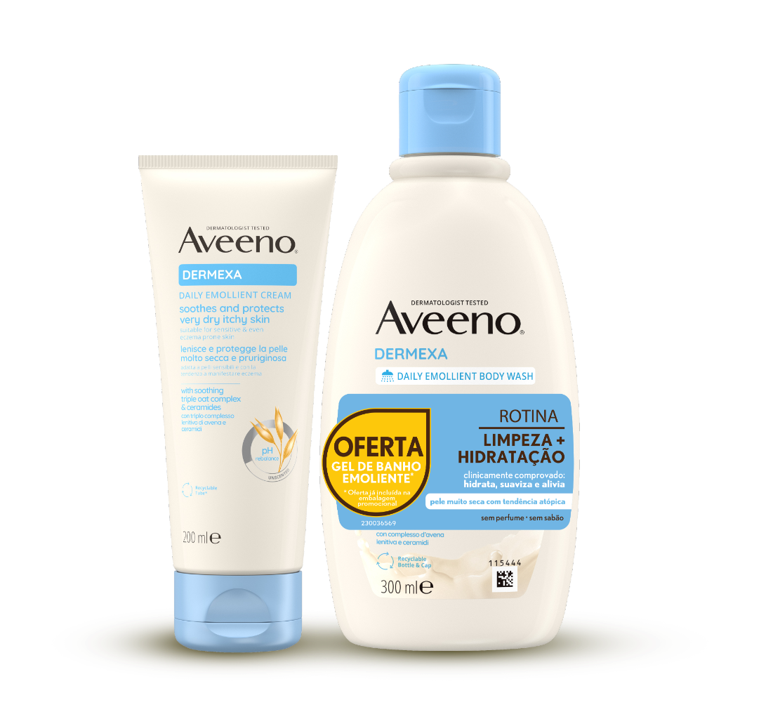Aveeno Dermexa Creme Emoliente 200ml + Gel de Banho 300ml