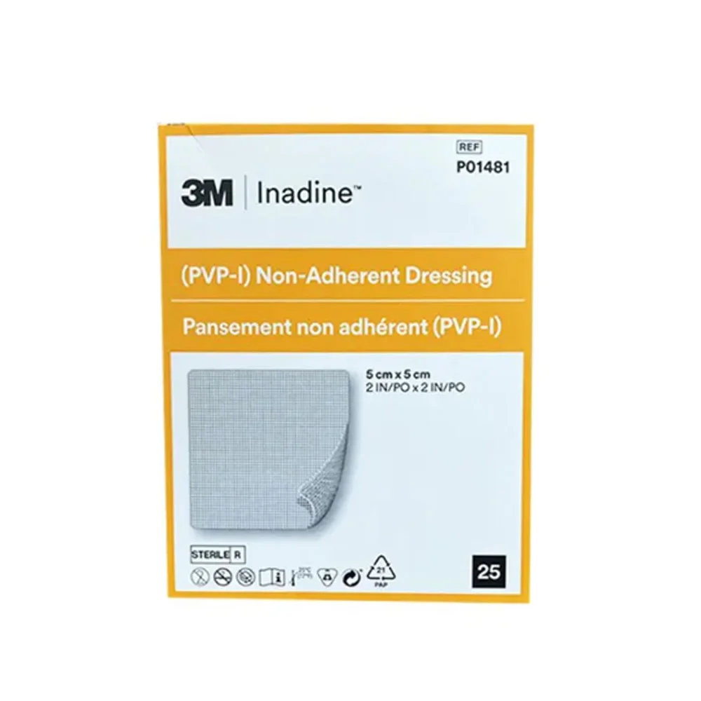 3M Inadine Non-Adherent Dressing (PVP-I) 5x5cm 25un
