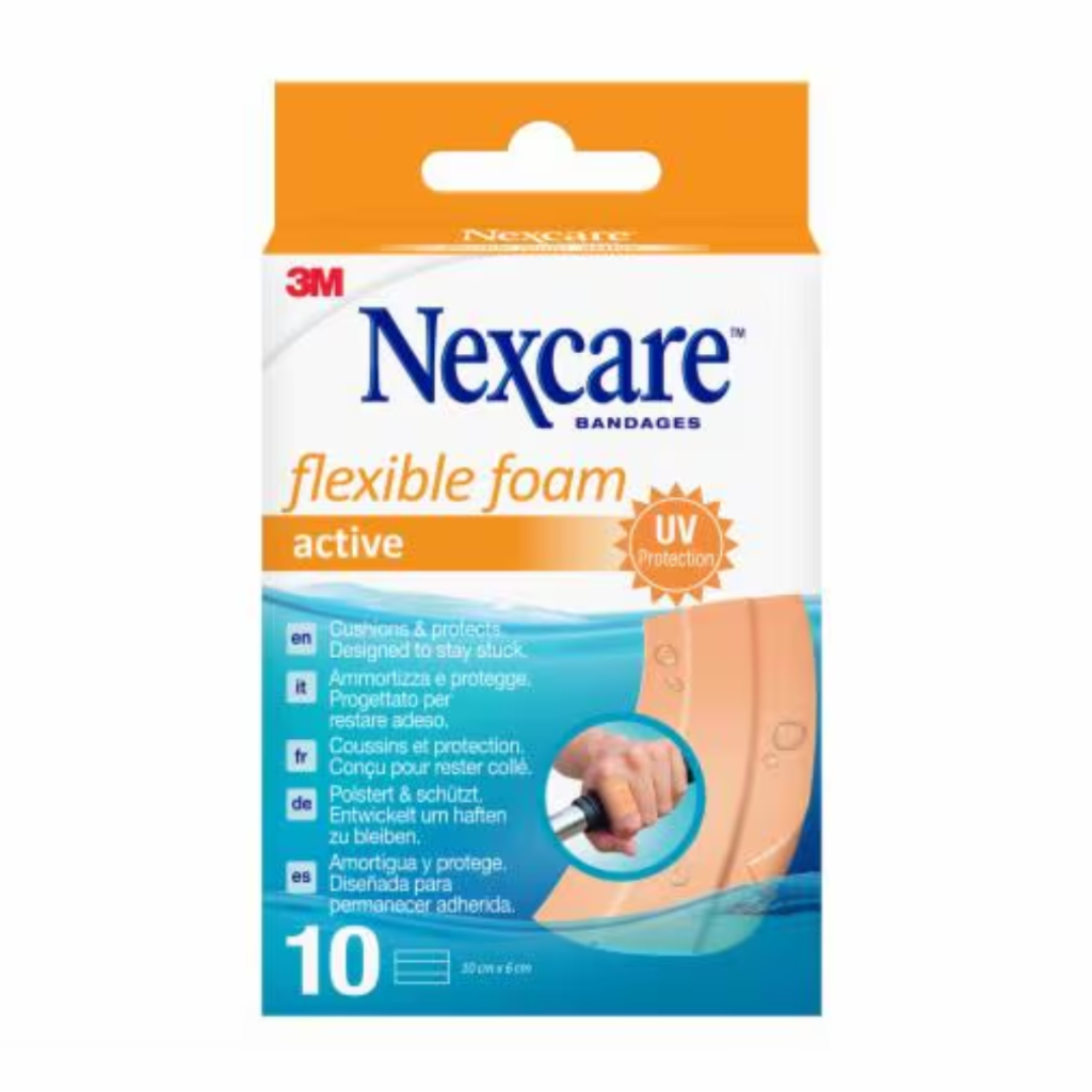 3M Nexcare Flex Foam Active Tira Cortável 10x6cm