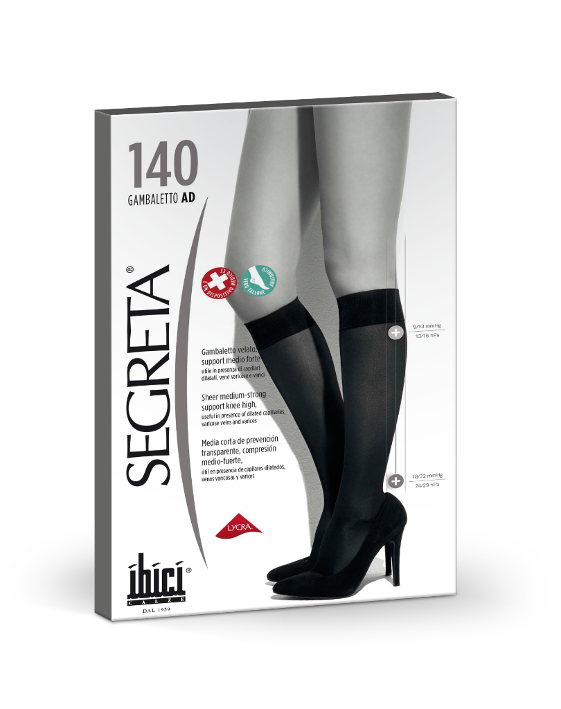 Ibici Segreta Meias de Descanso AD Classic 140 Den Chamois 36 T5 | Até ao Joelho 18-22 mmHg