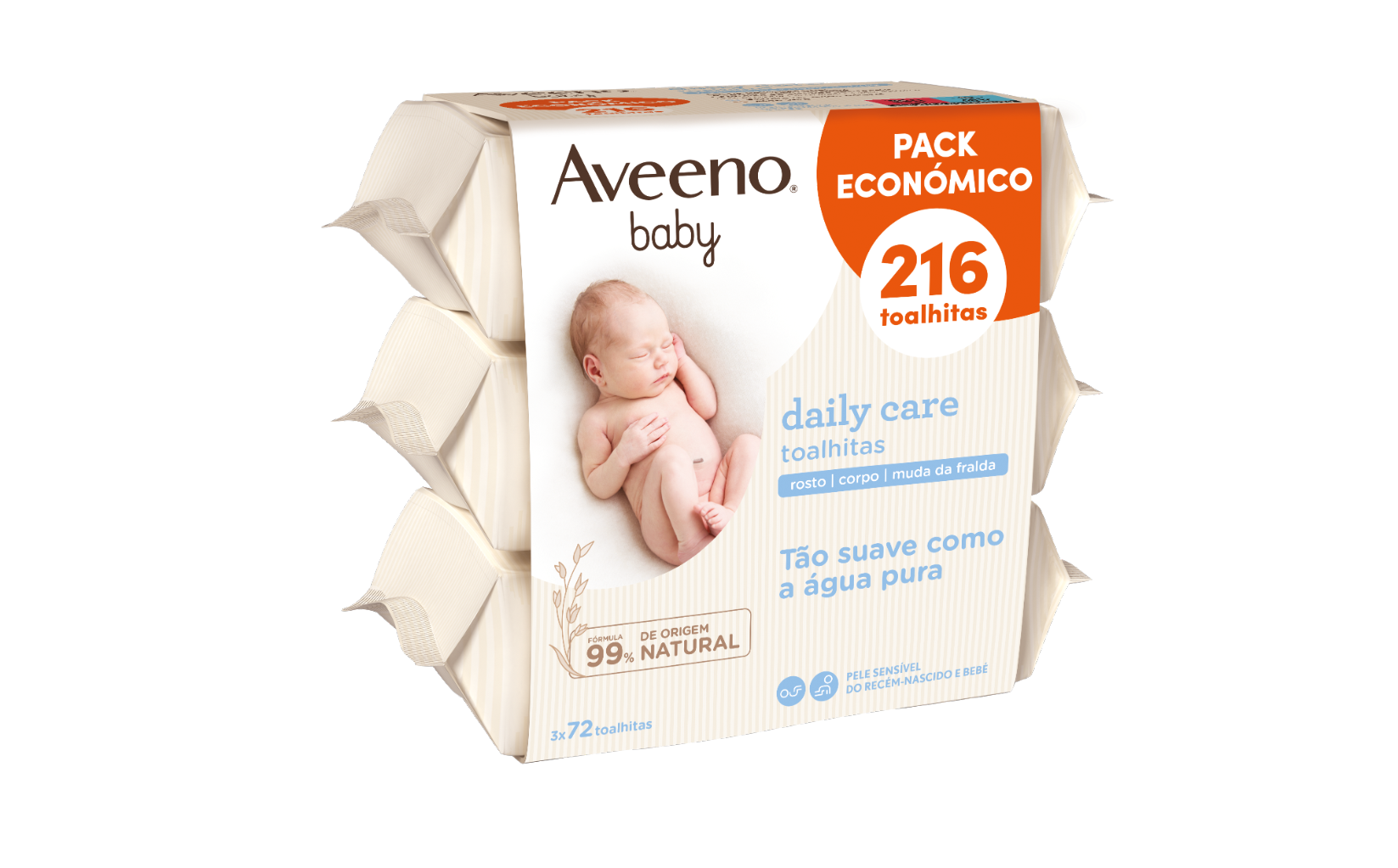 Aveeno Baby Toalhitas 3x72un Pack Económico