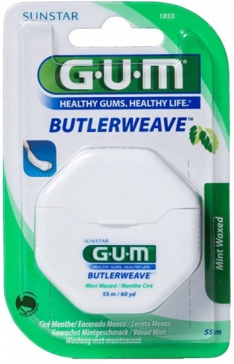 Gum Butlerweave Fio Dentário Encerado Menta