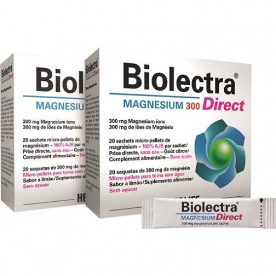 Pack Duplo Biolectra Magnesium 300 Direct (20 Beutel) Überarbeitet