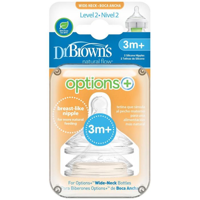 Dr Browns Biberão Largo Nível 2 (x2 unidades)