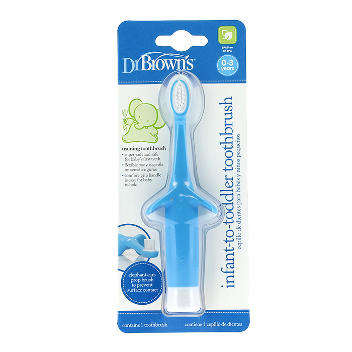 Dr Brown's Escova Dentes Elefante 0-3A Azul