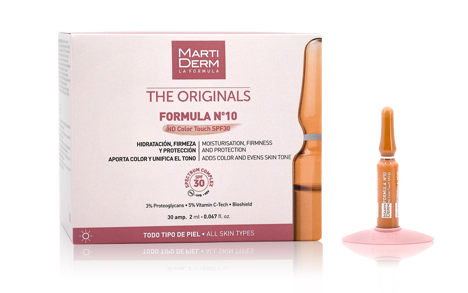 Martiderm HD Color Touch SPF30 (x30 ampolas) - Fórmula Renovada