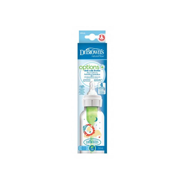 Dr Browns New Bottle Option Plus_ Estreito_Tetina Silicone_LEÃ ƒO - 250ml