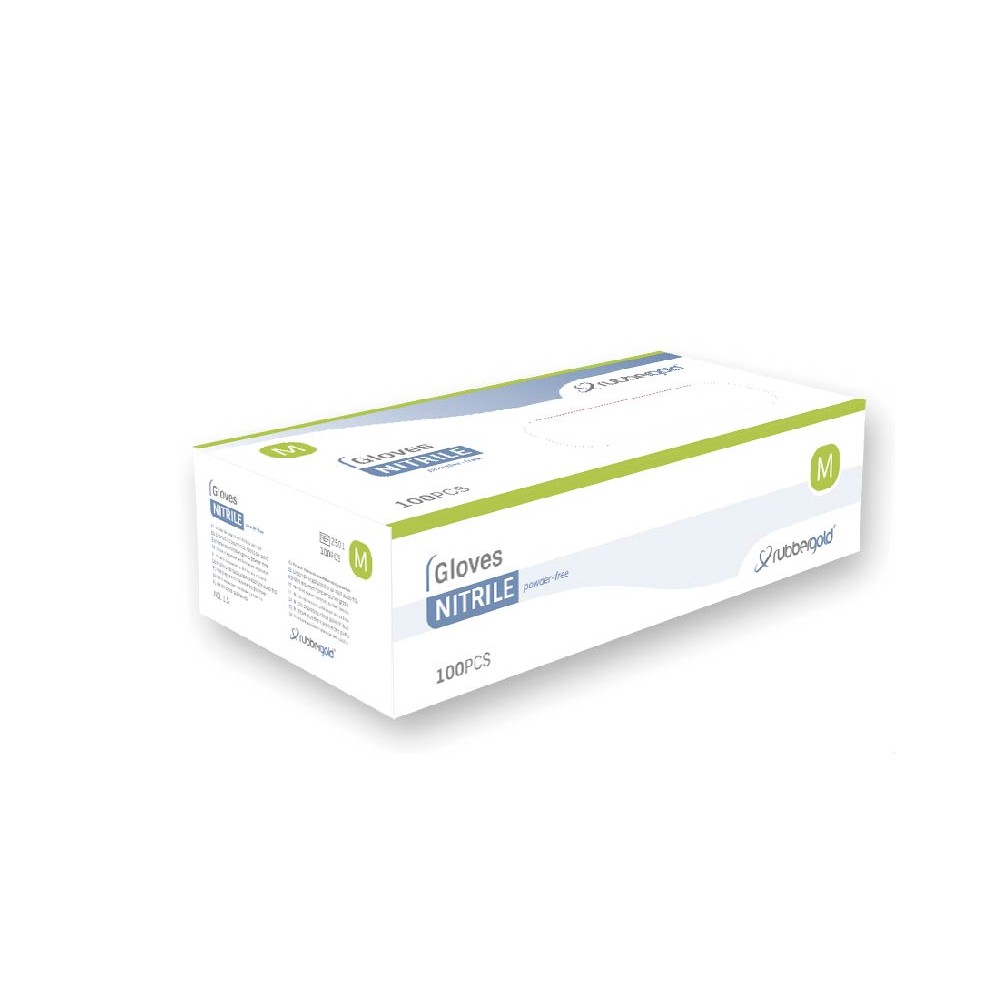 Luvas Exame Rubbergold Nitrilo S/Po TamM 100un