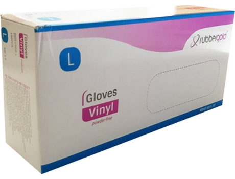 Luvas Exame Rubbergold Vinil S/Po TamL 100un