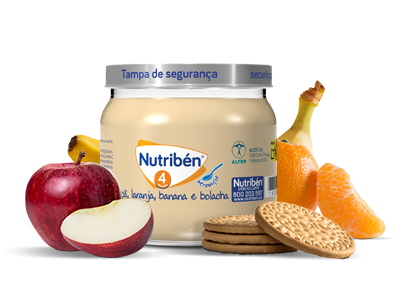 Nutriben Boiao Maçã Laranja Banana Bolacha 4m 120g